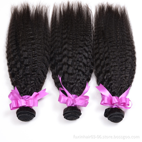 Virgin Human Hair Top Selling Kinky Straight Yaki Hair Extensions Mongolian WEAVING Non-remy Hair